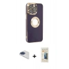 MARSİLYAN™- iPhone 13 Pro Max Kılıf İz Form Serisi - Siyah 6D Mat Seramik Hayalet Nano Ekran Koruyucu + Pers Alüminyum Kamera Lens - LT