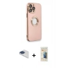 MARSİLYAN™- iPhone 13 Pro Max Kılıf İz Form Serisi - Siyah 6D Mat Seramik Hayalet Nano Ekran Koruyucu + Pers Alüminyum Kamera Lens - LT