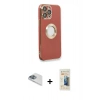 MARSİLYAN™- iPhone 13 Pro Max Kılıf İz Form Serisi - Siyah 6D Mat Seramik Hayalet Nano Ekran Koruyucu + Pers Alüminyum Kamera Lens - SABE