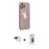 MARSİLYAN™- iPhone 13 Pro Max Kılıf İz Form Serisi - Siyah 6D Mat Seramik Hayalet Nano Ekran Koruyucu + Pers Alüminyum Kamera Lens - LT