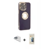 MARSİLYAN™- iPhone 13 Pro Max Kılıf İz Form Serisi - Siyah 6D Mat Seramik Hayalet Nano Ekran Koruyucu + Pers Alüminyum Kamera Lens - SABE
