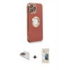 MARSİLYAN™- iPhone 13 Pro Max Kılıf İz Form Serisi - Siyah 6D Mat Seramik Hayalet Nano Ekran Koruyucu + Pers Alüminyum Kamera Lens - GD