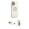 MARSİLYAN™- iPhone 13 Pro Max Kılıf İz Form Serisi - Siyah 6D Mat Seramik Hayalet Nano Ekran Koruyucu + Pers Alüminyum Kamera Lens - GD