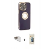MARSİLYAN™- iPhone 13 Pro Max Kılıf İz Form Serisi - Siyah 6D Mat Seramik Hayalet Nano Ekran Koruyucu + Pers Alüminyum Kamera Lens - GD