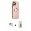 MARSİLYAN™- iPhone 13 Pro Max Kılıf İz Form Serisi - Siyah 6D Mat Seramik Hayalet Nano Ekran Koruyucu + Pers Alüminyum Kamera Lens - GD
