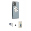 MARSİLYAN™- iPhone 13 Pro Max Kılıf İz Form Serisi - Siyah 6D Mat Seramik Hayalet Nano Ekran Koruyucu + Pers Alüminyum Kamera Lens - LT