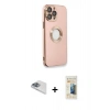 MARSİLYAN™- iPhone 13 Pro Max Kılıf İz Form Serisi - Siyah 6D Mat Seramik Hayalet Nano Ekran Koruyucu + Pers Alüminyum Kamera Lens - SABE
