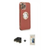 MARSİLYAN™- iPhone 13 Pro Max Kılıf İz Form Serisi - Siyah 6D Mat Seramik Hayalet Nano Ekran Koruyucu + Raze Metal Kamera Lens - GD