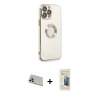 MARSİLYAN™- iPhone 13 Pro Max Kılıf İz Form Serisi - Siyah 6D Mat Seramik Hayalet Nano Ekran Koruyucu + Rainbow Kamera Lens Koruma Cam - REGD
