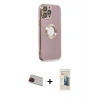 MARSİLYAN™- iPhone 13 Pro Max Kılıf İz Form Serisi - Siyah 6D Mat Seramik Hayalet Nano Ekran Koruyucu + Rainbow Kamera Lens Koruma Cam - KI