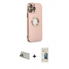 MARSİLYAN™- iPhone 13 Pro Max Kılıf İz Form Serisi - Siyah 6D Mat Seramik Hayalet Nano Ekran Koruyucu + Rainbow Kamera Lens Koruma Cam - REGD