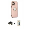 MARSİLYAN™- iPhone 13 Pro Max Kılıf İz Form Serisi - Siyah 6D Mat Seramik Hayalet Nano Ekran Koruyucu + Raze Metal Kamera Lens - GD