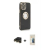 MARSİLYAN™- iPhone 13 Pro Max Kılıf İz Form Serisi - Siyah 6D Mat Seramik Hayalet Nano Ekran Koruyucu + Raze Metal Kamera Lens - GD