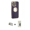 MARSİLYAN™- iPhone 13 Pro Max Kılıf İz Form Serisi - Siyah 6D Mat Seramik Hayalet Nano Ekran Koruyucu + Rainbow Kamera Lens Koruma Cam - REGD