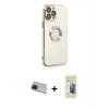 MARSİLYAN™- iPhone 13 Pro Max Kılıf İz Form Serisi - Siyah 6D Mat Seramik Hayalet Nano Ekran Koruyucu + Rainbow Kamera Lens Koruma Cam - KI
