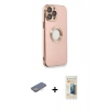 MARSİLYAN™- iPhone 13 Pro Max Kılıf İz Form Serisi - Siyah 6D Mat Seramik Hayalet Nano Ekran Koruyucu + Renkli Kamera Lens Koruma Cam - SI