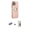 MARSİLYAN™- iPhone 13 Pro Max Kılıf İz Form Serisi - Siyah 6D Mat Seramik Hayalet Nano Ekran Koruyucu + Renkli Kamera Lens Koruma Cam - MI