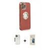 MARSİLYAN™- iPhone 13 Pro Max Kılıf İz Form Serisi - Siyah 6D Mat Seramik Hayalet Nano Ekran Koruyucu + Shine Kamera Lens - GD