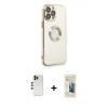 MARSİLYAN™- iPhone 13 Pro Max Kılıf İz Form Serisi - Siyah 6D Mat Seramik Hayalet Nano Ekran Koruyucu + Shine Kamera Lens - GD