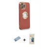 MARSİLYAN™- iPhone 13 Pro Max Kılıf İz Form Serisi - Siyah 6D Mat Seramik Hayalet Nano Ekran Koruyucu + Shine Kamera Lens Koruma Cam - MI
