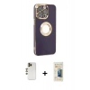 MARSİLYAN™- iPhone 13 Pro Max Kılıf İz Form Serisi - Siyah 6D Mat Seramik Hayalet Nano Ekran Koruyucu + Shine Kamera Lens - GD