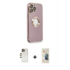 MARSİLYAN™- iPhone 13 Pro Max Kılıf İz Form Serisi - Siyah 6D Mat Seramik Hayalet Nano Ekran Koruyucu + Shine Kamera Lens - GD