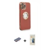 MARSİLYAN™- iPhone 13 Pro Max Kılıf İz Form Serisi - Siyah 6D Mat Seramik Hayalet Nano Ekran Koruyucu + Renkli Kamera Lens Koruma Cam - TU