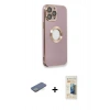 MARSİLYAN™- iPhone 13 Pro Max Kılıf İz Form Serisi - Siyah 6D Mat Seramik Hayalet Nano Ekran Koruyucu + Yeşil Renkli Kamera Lens Koruma Cam