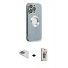 MARSİLYAN™- iPhone 13 Pro Max Kılıf İz Form Serisi - Siyah Bilvis 3D Cam Ekran Koruyucu + Pers Alüminyum Kamera Lens - GD