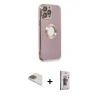 MARSİLYAN™- iPhone 13 Pro Max Kılıf İz Form Serisi - Siyah Bilvis 3D Cam Ekran Koruyucu + Pers Alüminyum Kamera Lens - GD
