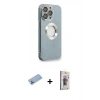 MARSİLYAN™- iPhone 13 Pro Max Kılıf İz Form Serisi - Siyah Bilvis 3D Cam Ekran Koruyucu + Mavi Shine Kamera Lens Koruma Cam