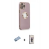 MARSİLYAN™- iPhone 13 Pro Max Kılıf İz Form Serisi - Siyah Bilvis 3D Cam Ekran Koruyucu + Mavi Shine Kamera Lens Koruma Cam