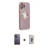 MARSİLYAN™- iPhone 13 Pro Max Kılıf İz Form Serisi - Siyah Bilvis 3D Cam Ekran Koruyucu + Neon Fosforlu Kamera Lens - BZ