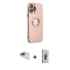 MARSİLYAN™- iPhone 13 Pro Max Kılıf İz Form Serisi - Siyah Bilvis 3D Cam Ekran Koruyucu + Pers Alüminyum Kamera Lens - GI