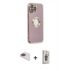 MARSİLYAN™- iPhone 13 Pro Max Kılıf İz Form Serisi - Siyah Bilvis 3D Cam Ekran Koruyucu + Pers Alüminyum Kamera Lens - GI