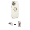 MARSİLYAN™- iPhone 13 Pro Max Kılıf İz Form Serisi - Siyah Bilvis 3D Cam Ekran Koruyucu + Pers Alüminyum Kamera Lens - GI