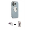 MARSİLYAN™- iPhone 13 Pro Max Kılıf İz Form Serisi - Siyah Bilvis 3D Cam Ekran Koruyucu + Pers Alüminyum Kamera Lens - GI