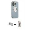 MARSİLYAN™- iPhone 13 Pro Max Kılıf İz Form Serisi - Siyah Bilvis 3D Cam Ekran Koruyucu + Rainbow Kamera Lens Koruma Cam - MR