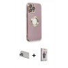 MARSİLYAN™- iPhone 13 Pro Max Kılıf İz Form Serisi - Siyah Bilvis 3D Cam Ekran Koruyucu + Rainbow Kamera Lens Koruma Cam - MR
