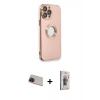MARSİLYAN™- iPhone 13 Pro Max Kılıf İz Form Serisi - Siyah Bilvis 3D Cam Ekran Koruyucu + Rainbow Kamera Lens Koruma Cam - KI