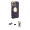MARSİLYAN™- iPhone 13 Pro Max Kılıf İz Form Serisi - Siyah Bilvis 3D Cam Ekran Koruyucu + Renkli Kamera Lens Koruma Cam - TU