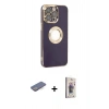 MARSİLYAN™- iPhone 13 Pro Max Kılıf İz Form Serisi - Siyah Bilvis 3D Cam Ekran Koruyucu + Renkli Kamera Lens Koruma Cam - MI