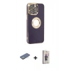 MARSİLYAN™- iPhone 13 Pro Max Kılıf İz Form Serisi - Siyah Bilvis 3D Cam Ekran Koruyucu + Renkli Kamera Lens Koruma Cam - YL
