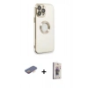 MARSİLYAN™- iPhone 13 Pro Max Kılıf İz Form Serisi - Siyah Bilvis 3D Cam Ekran Koruyucu + Renkli Kamera Lens Koruma Cam - TU