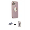 MARSİLYAN™- iPhone 13 Pro Max Kılıf İz Form Serisi - Siyah Bilvis 3D Cam Ekran Koruyucu + Renkli Kamera Lens Koruma Cam - TU
