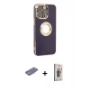 MARSİLYAN™- iPhone 13 Pro Max Kılıf İz Form Serisi - Siyah Bilvis 3D Cam Ekran Koruyucu + Renkli Kamera Lens Koruma Cam - PE