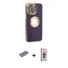 MARSİLYAN™- iPhone 13 Pro Max Kılıf İz Form Serisi - Siyah Bilvis 3D Cam Ekran Koruyucu + Sarı Renkli Kamera Lens Koruma Cam