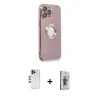MARSİLYAN™- iPhone 13 Pro Max Kılıf İz Form Serisi - Siyah Bilvis 3D Cam Ekran Koruyucu + Shine Kamera Lens - GD