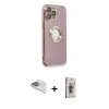 MARSİLYAN™- iPhone 13 Pro Max Kılıf İz Form Serisi - Siyah Bilvis 3D Cam Ekran Koruyucu + Pers Alüminyum Kamera Lens - SABE
