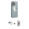 MARSİLYAN™- iPhone 13 Pro Max Kılıf İz Form Serisi - Siyah Bilvis 3D Cam Ekran Koruyucu + Pers Alüminyum Kamera Lens - SABE